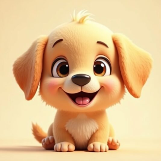 Flux_Dev_A_super_cute_3D_BABY_golden_retriever_face_avatar_smi_1